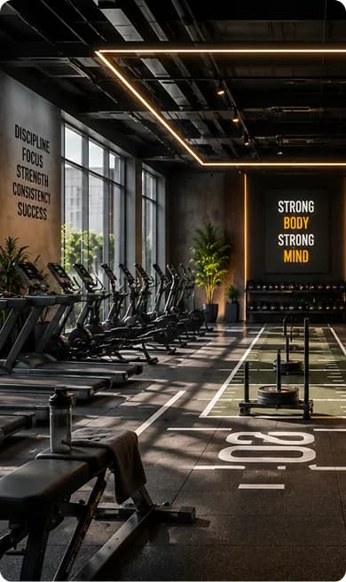 Aaru's fully equipped fitness center