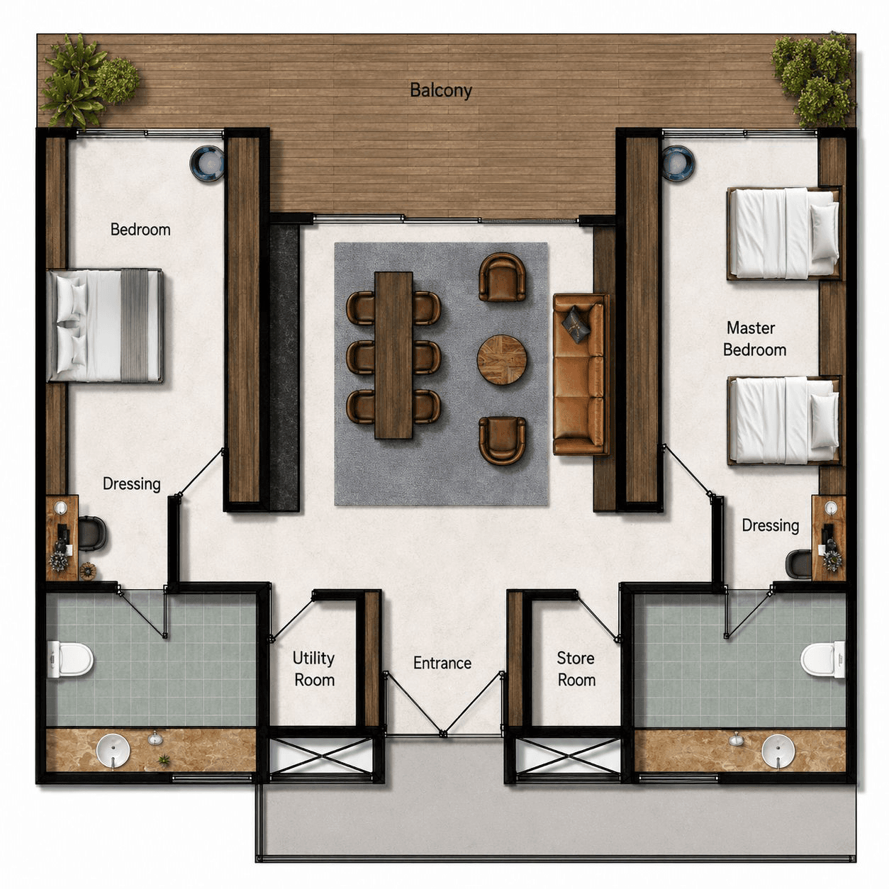 Condos unit layout, alternate view